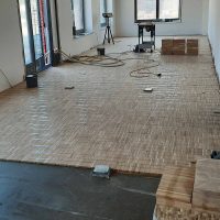 Vollholz verklebt Stäbchenparkett Gewerbefläche